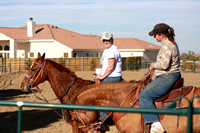 Linda & Kim on horses, Jan 2008